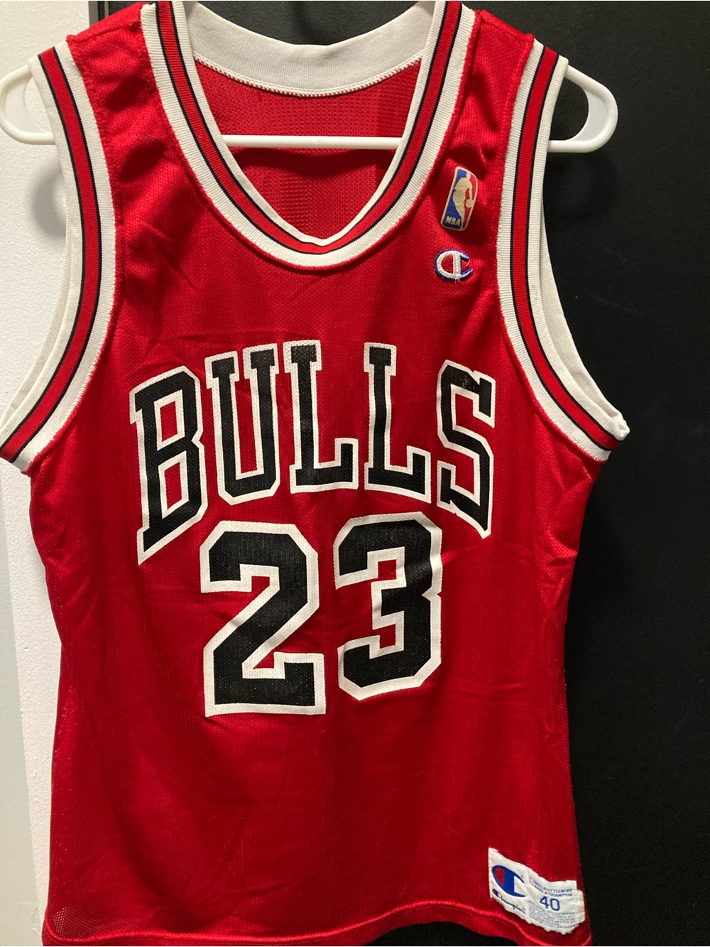 Michael Jordan Chicago Bulls Champion Jersey with Production Error